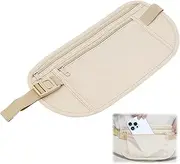[TuseRxln] Secure Money Belt for Travel, 1 PCS Nylon Fanny Pack Hidden Bum Bag Blocking for Women Men, Adjustable Elastic Band, Suitable for Traveling, Running, Hiking, and Cycling., Khaki, 25.5 * 14cm, motion