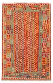 Vintage Hand Woven Kilim Rug 5'5" x 8'5" Traditional Wool Carpet