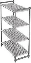 Cambro Camshelving Basics Plus Stationary Vented Shelves 4-Tier Shelving Starter Unit, 1830 x 1220 x 610mm