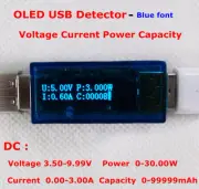 OLED USB Charger Capacity power Current Voltage Detector Tester Meter with Case