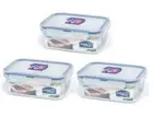3Pcs Lock & Lock Classic Food Storage Plastic Container Set(350mL x3)