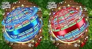 2-Pack Flying Orb Ball Toys,Galactic Fidget Spinner Ball,Hover Ball Cosmic Globe Boomerang Ball,Flying Ball with RGB Light Magic Space UFO Toy for 6+ Age Kids Adult Christmas Festival Gifts(Blue&Red)