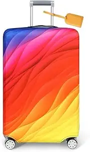Coloured Luggage Cover Washable Suitcase Protector Anti-Scratch Elastic Spandex Morbuy Suitcase Cover Fits 18-32 Inch Trolley Luggage Travel Accessories (Lines,S(18"-21"))