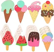 ERINGOGO DIY Ice Decorations 80 Wooden Ice Cutouts Ice Craft Wood Chips Ice Pop Molds Safe Odorless