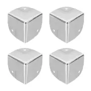 4 Pcs 1.57"x1.57" Speaker Corner Protectors, Iron Box Corner Edge Guard, Silver