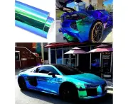 ASENDIWAY Holographic Rainbow Chrome Car Adhesive Vinyl Wrap Gloss Decal Sticker Film Sheet Air Bubble Free DIY Vinyl,2ft x 4.5ft, (Car Vinyl Wrap-5)