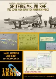 OMA32DET013 1:32 1Man Army Basic Markings & Stencil Masks - Spitfire Mk.I/II RAF