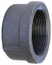 (10 Pack) 2" NPT Threaded Pipe Cap Black Malleable Iron 150 Fitting