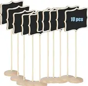 10Pcs Mini Chalkboards - Rectangle Food Label Sign With Stand for Party Buffet - Small Chalkboard Message Board