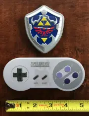 Super Nintendo Controller Berry Sour Tin + Legend of Zelda Shield Mints Tin NEW