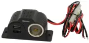 Wilson 30512V2USB Car Power Outlet 12V with 2 USB Ports 10 Amp Fused 12V Socket