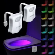 (2 Pack) Toilet Light Motion Sensor 16 Colors Changing LED Glow Bowl Inside
