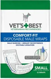 Vet’S Best Comfort Fit Disposable Male Dog Diapers | Absorbent Male Wraps with L