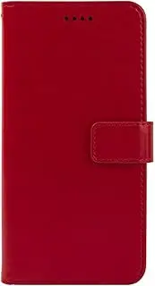 LCEHTOGYE Cover for Blackview A52, PU Bracket Shell Back Case Bumper Protective Case for Blackview A52-YSFXK - Red