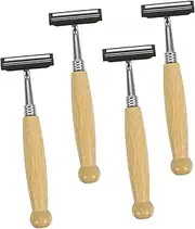 Healeved Handle Razor 4 Pcs Set Safety Stainless Steel Blades Hair Shaver for Men Beard Trimmer Body Hair Shaver