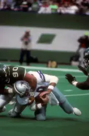 Defensive Tackle Dennis Byrd of the New York Jets sacks Quarterba - Old Photo 3