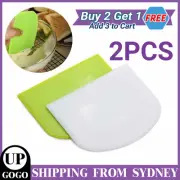 2Pcs Dough Scraper Scraper Cutter for Pizza Pastry Bread Cake Fondant Cutting AU