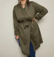 Ladies plus size 18 Autograph Khaki suedette belted trench coat New