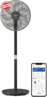 Smart Pedestal Fan 3000 Ultra-Quiet 2-in-1 Table & Standing App Control Timer