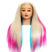 Cosmetology Manikin Head Doll Head for Hairdresser with Free Clamp Holder 26-29"