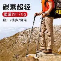 在飛比找Yahoo奇摩拍賣-7-11運費0元優惠優惠-手杖 男 可折疊款 女 戶外 徒步裝備 超輕登山杖 折疊行山