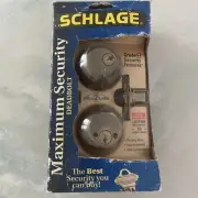 Schlage Deadbolt Locks Maximum Security Sided Keyed Antique Brass New