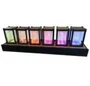Digit Desktop Clock Nixie Glow Tube Clock with RGB LED Glows Table Decoration AU