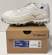Mizuno 9-Spike Swift 8 Low 11GM236001 Women White Metal Softball Cleats SIZE 8.5