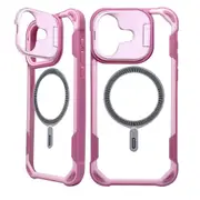 For iPhone 16 Case, Lens Holder, Compatible with MagSafe Acrylic Cover, Pink