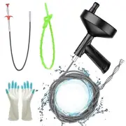 PDHTC 10FT Drain Auger Snake Clog Remover for Kitchen Bathroom with Gloves