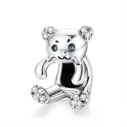 Silver plating Little Bear Pendant Animal Charms Fit Charm Bracelets Necklace DIY Jewelry