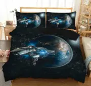 3D Spaceship Earth ZHUA1070 Bed Pillowcases Quilt Duvet Cover Set Queen King Zoe