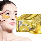 24K Gold Under Eye Treatment Mask, 16 Pairs Under Eye Gel Patches for Dark Circles, Crystal Collagen Under Eye Mask, Reduce Puffy Eyes, Anti-Wrinkle, Hydrating, Soothing