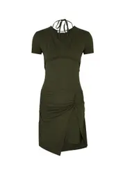 Gimaguas Julia Layered Stretch-jersey Mini Dress - Khaki - S (UK8-10 / S) S (UK8-10 / S)