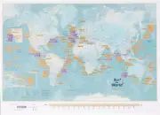Scratch The World Surf Map [Sheet map, rolled]