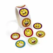 Goofy Smile Face Stickers -100 stickers per Roll