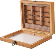 Pocket Bookshelf Anxiety Toy, 196 Pcs Mini Book Boxes Display Case Ornament Miniature Wooden Shaking Bookshelf for Decompression Gifts for Book Lovers (Single Bookshelf)