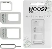 4 in 1 SIM Card Adapter Converter Kit to Micro/Atandard for iPhone and Android by NOOSY (White)