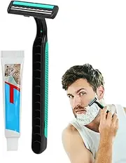Travel Manual Shaver - Portable Mens Manual Beard Trimmer,Mens Grooming Facial Hair Groomer, Travel Shaving Tool for Beard Care