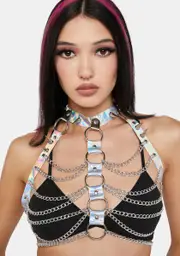 Prismatic Hot To The Core Spiked Bra Chain