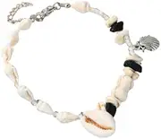 [Namzi] Turtle Starfish Bracelet Anklet for Women Boho Blue Anklet String Colorful Summer Beach Jewelry,Black, 7.48inch, no gemstone