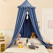 dix-rainbow Princess Decor Canopy for Kids Bed, Soft and Durable Bed Canopy for Girls Room Tent Canopy Dreamy Mosquito Net Bedding, Children Reading Nook Canopies Indoor (Blue)