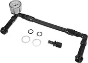 4150 Braided Fuel Line with Pressure Gauge AN6 Dual Feed Carb Fuel Line for 4150 Based Carburetor Aluminum Black