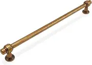 POVEFONK 10 Pack 10 inch(254mm) Antique Brass Kitchen Cabinet Handles Cabinet Pulls Vintage Drawer Pulls Aged Gold Bronze Kitchen Cabinet Hardware Handles Dresser Handles
