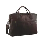 Pierre Cardin Rustic Leather 15" Laptop Computer Work Messenger Bag Travel Business Chestnut
