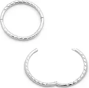 [365 Sleepers] Sterling Silver Australian Made Diamond Cut Twist Hinged Hoop Nose Ring Unisex Sleeper Earrings Nickel Free Hypoallergenic 8mm - 14mm