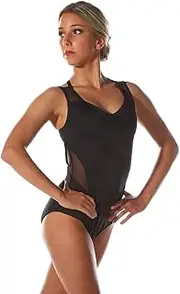 [Alexandra Collection] Sweetheart Mesh Panel Performance Dance Leotard for Women