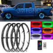For Ram 1500 2500 3500 4x 17.5'' RGB Wheel Ring Lights LED Rim Light Bluetooth
