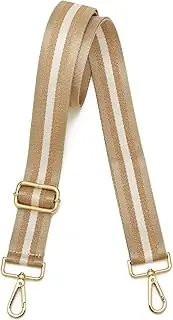 [ZOUIQSS] Wide Shoulder Strap Adjustable Replacement Belt Crossbody Canvas Bag Handbag((3.5CM) Light coffee gold)
