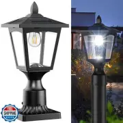 Greluna Solar Lamp Post Lights Outdoor, 6000K Dusk to Dawn Waterproof Post Li